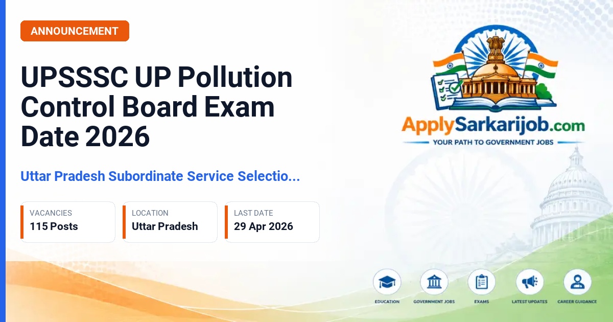 Uttar Pradesh Subordinate Services Selection Commission (UPSSSC) - Various Posts (Scientific Assistant, Accountant, Law Assistant, Laboratory Assistant, Monitoring Assistant, Junior Engineer) Official Notification Poster & Schedule