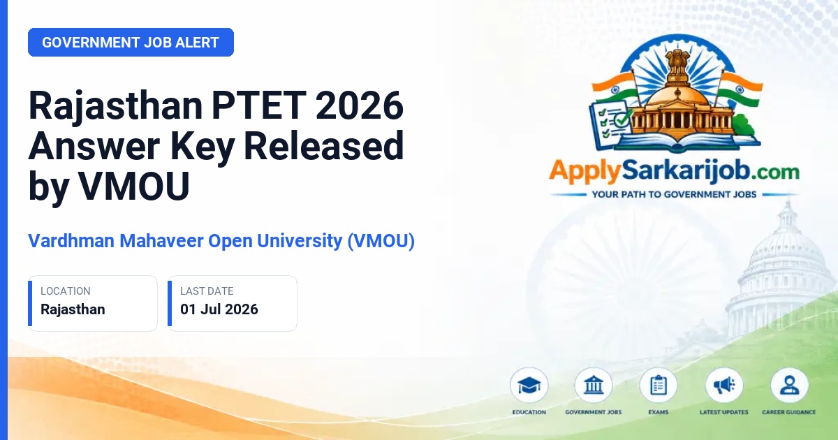 Vardhman Mahaveer Open University (VMOU) - Pre-Teacher Education Test (PTET) Official Notification Poster & Schedule