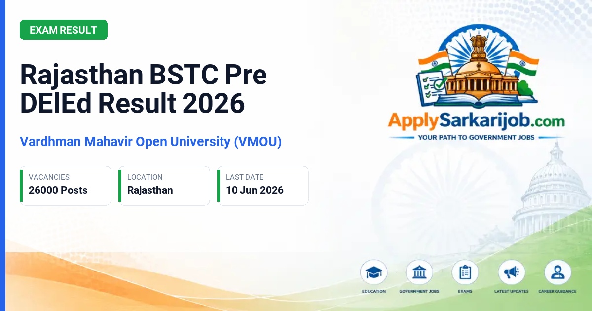 Vardhman Mahavir Open University (VMOU) - D.El.Ed Admission Official Notification Poster & Schedule