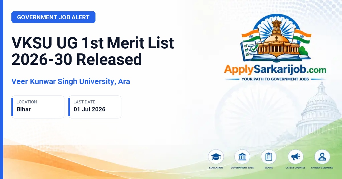 Veer Kunwar Singh University, Ara - VKSU UG 1st Merit List 2026-30 Released Official Notification Poster & Schedule