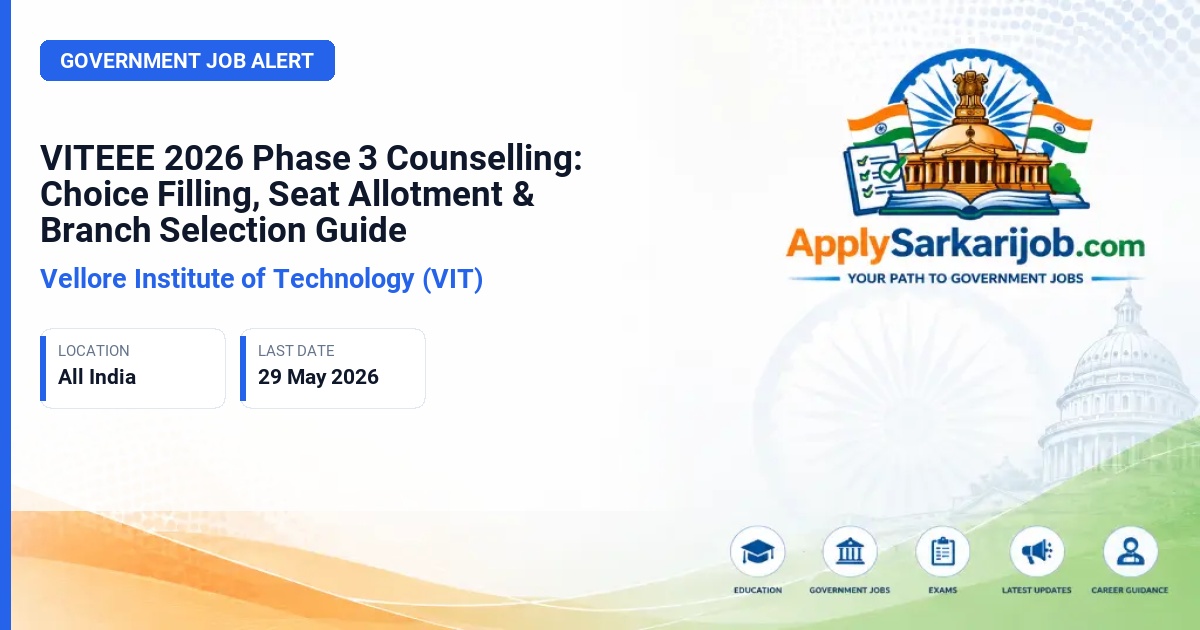 Vellore Institute of Technology (VIT) - B.Tech Admission 2026 Official Notification Poster & Schedule