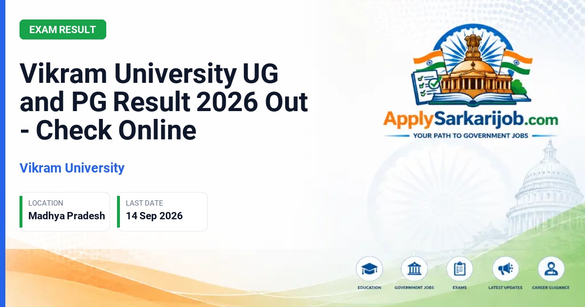 Vikram University - UG and PG Semester Result Official Notification Poster & Schedule