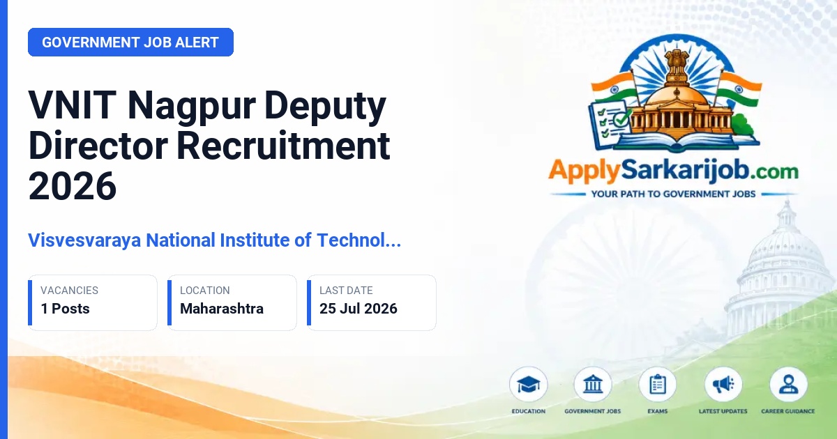 Visvesvaraya National Institute of Technology (VNIT) Nagpur - Deputy Director Official Notification Poster & Schedule
