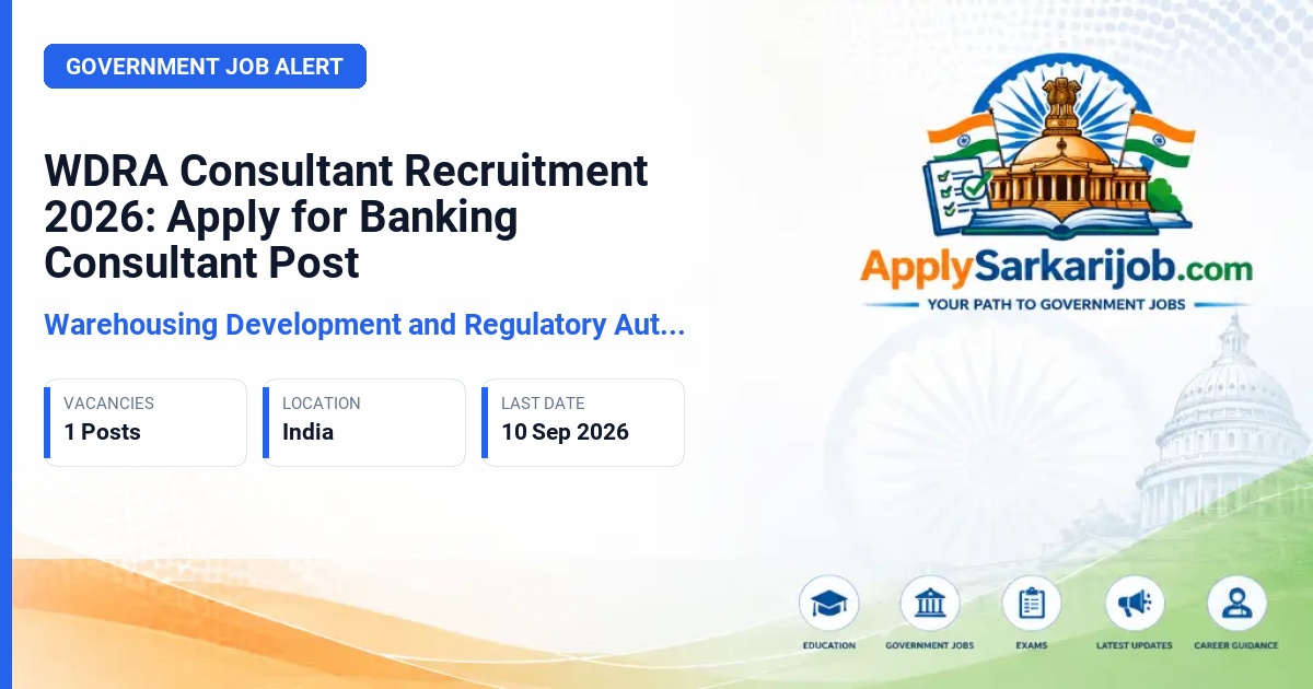 Warehousing Development and Regulatory Authority (WDRA) - Consultant (Banking) Official Notification Poster & Schedule