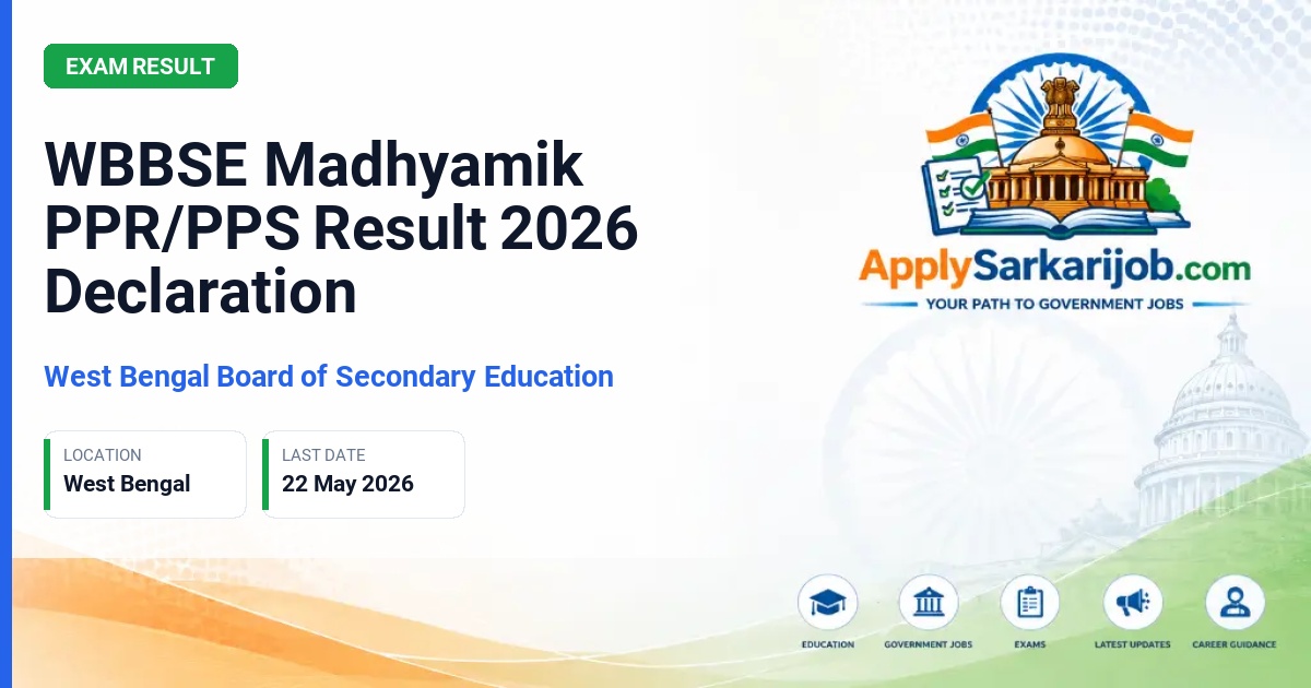 West Bengal Board of Secondary Education - WBBSE Madhyamik PPR/PPS Result 2026 Declaration Official Notification Poster & Schedule