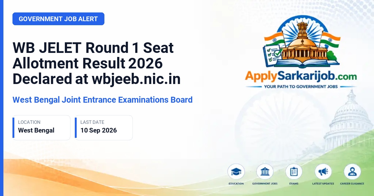 West Bengal Joint Entrance Examinations Board - JELET 2026 Lateral Entry Admission (B.E / B.Tech / B.Pharm) Official Notification Poster & Schedule