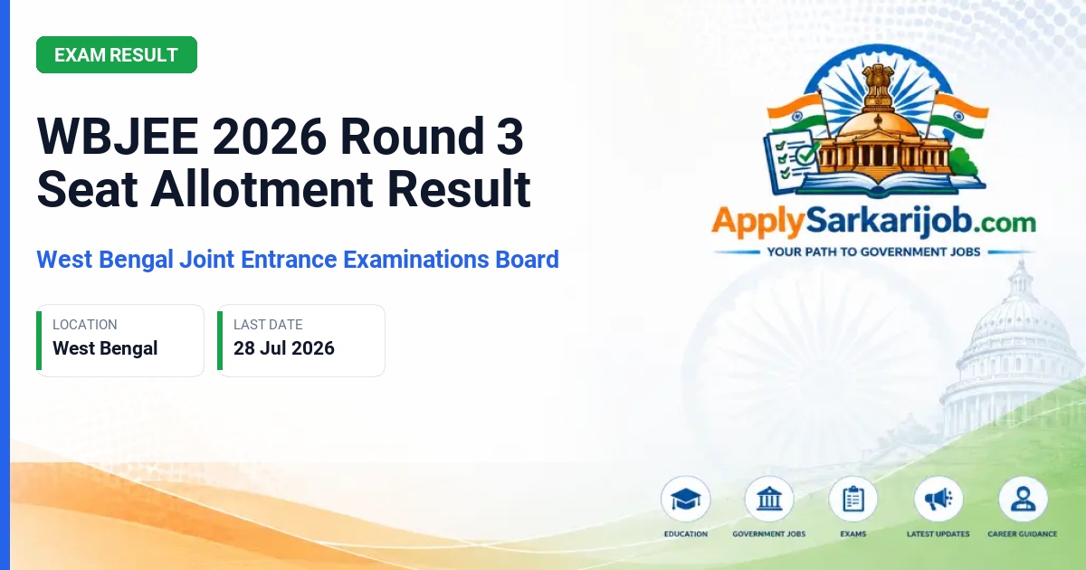 West Bengal Joint Entrance Examinations Board - Undergraduate Engineering/Technology/Pharmacy/Architecture Admission Official Notification Poster & Schedule