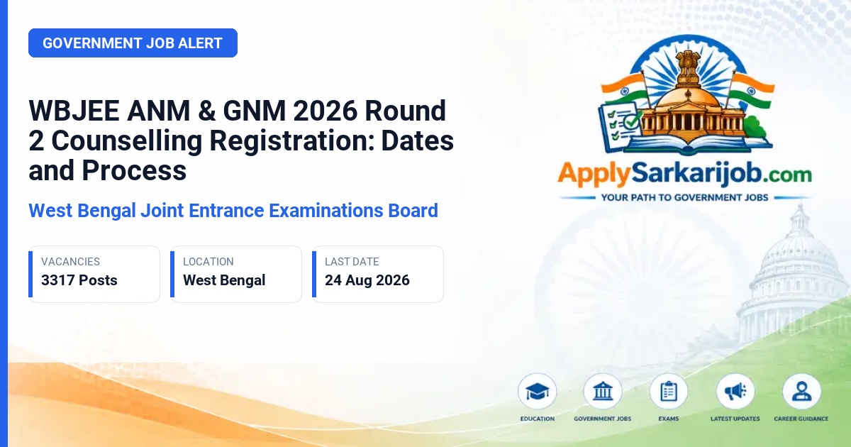 West Bengal Joint Entrance Examinations Board - ANM(R) and GNM Nursing Admission Official Notification Poster & Schedule