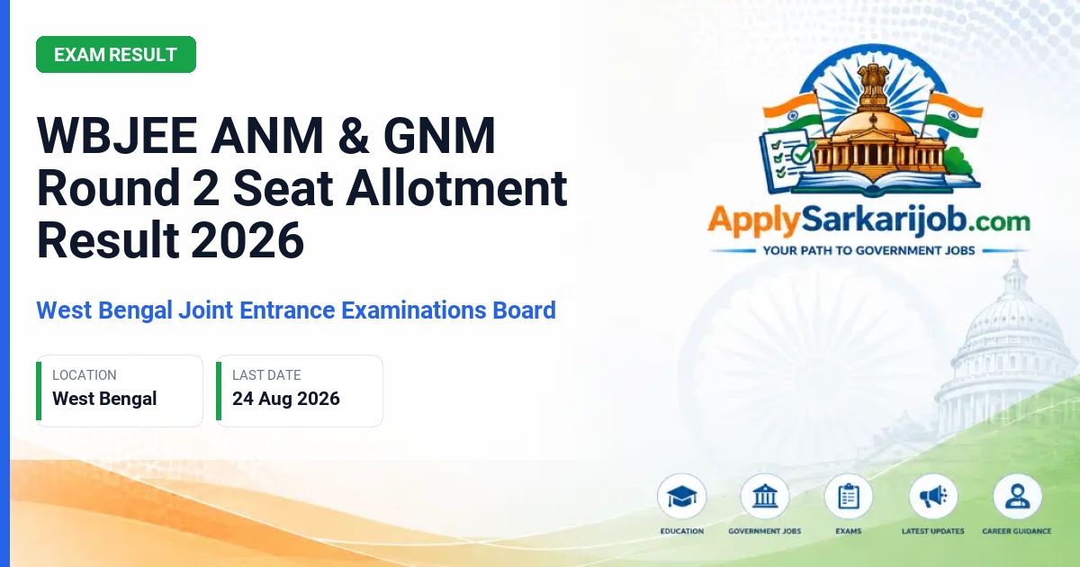 West Bengal Joint Entrance Examinations Board - ANM(R) & GNM Nursing Courses Official Notification Poster & Schedule