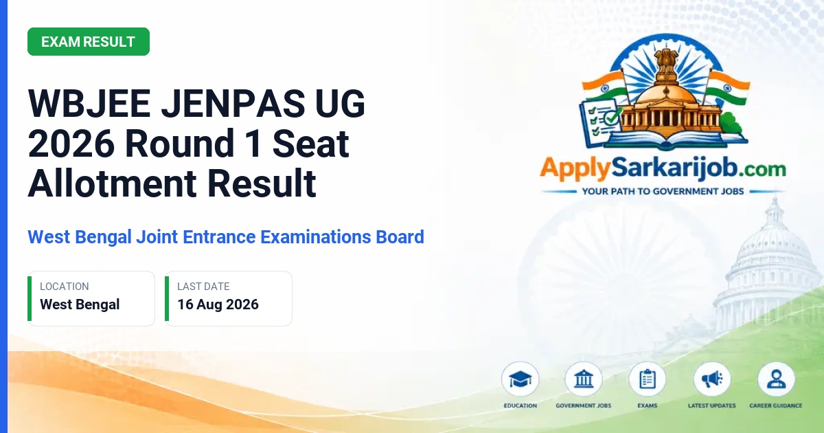 West Bengal Joint Entrance Examinations Board - JENPAS UG Admission 2026 Official Notification Poster & Schedule