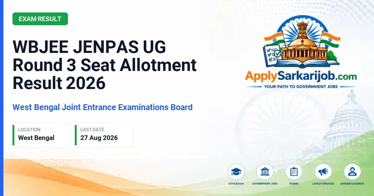 West Bengal Joint Entrance Examinations Board - Undergraduate Courses (Nursing/Paramedical/Allied Sciences) Official Notification Poster & Schedule