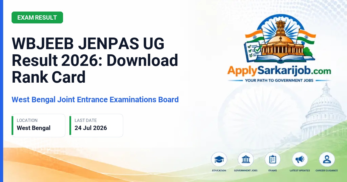 West Bengal Joint Entrance Examinations Board - JENPAS UG 2026 Entrance Examination Official Notification Poster & Schedule