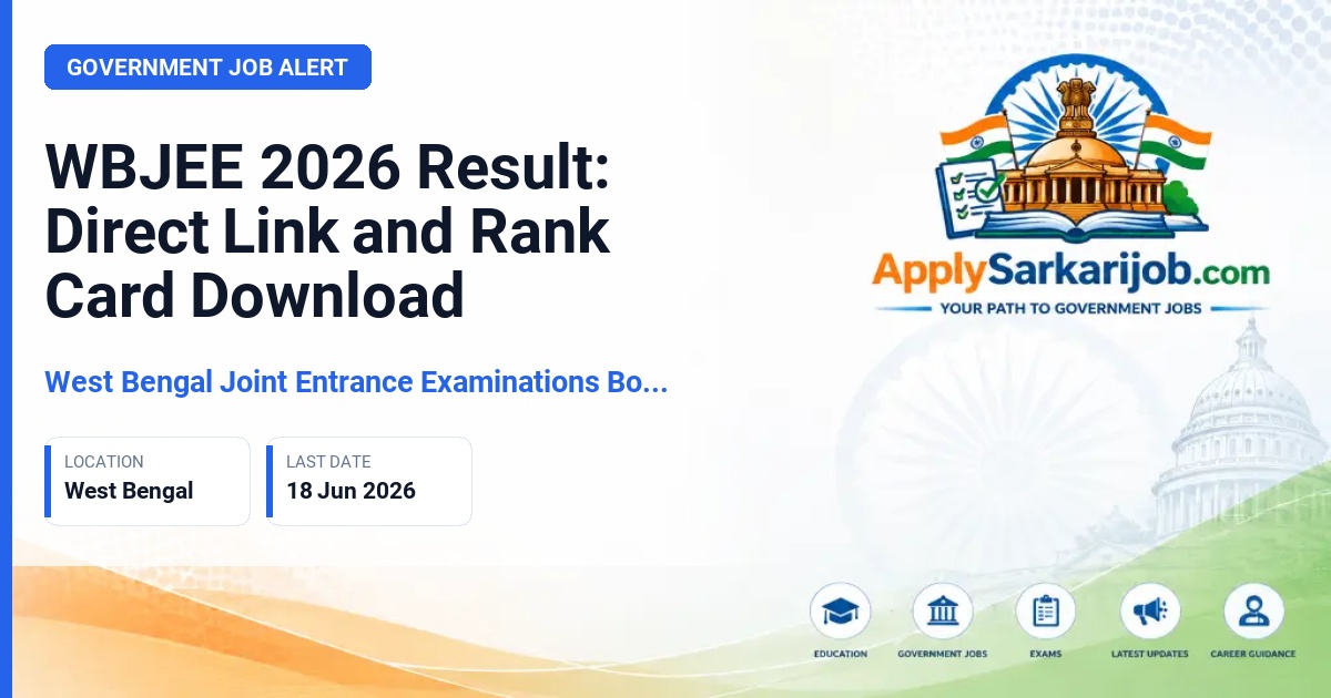 West Bengal Joint Entrance Examinations Board (WBJEEB) - WBJEE 2026 Entrance Examination Official Notification Poster & Schedule