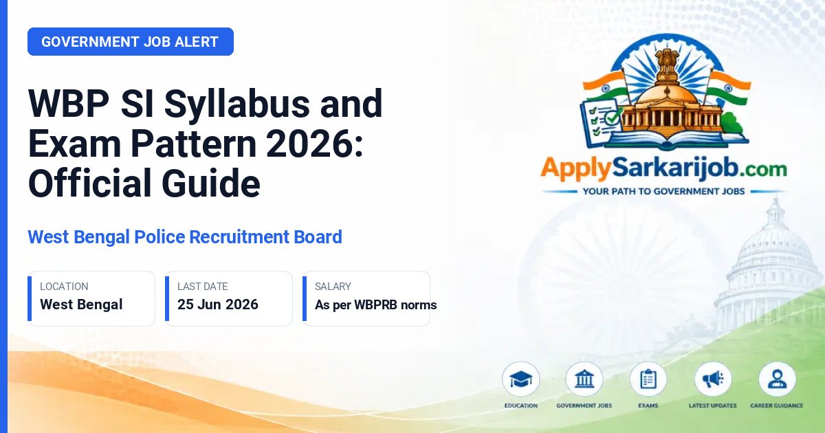 WBP SI Syllabus 2026: Download Exam Pattern & Study Plan
