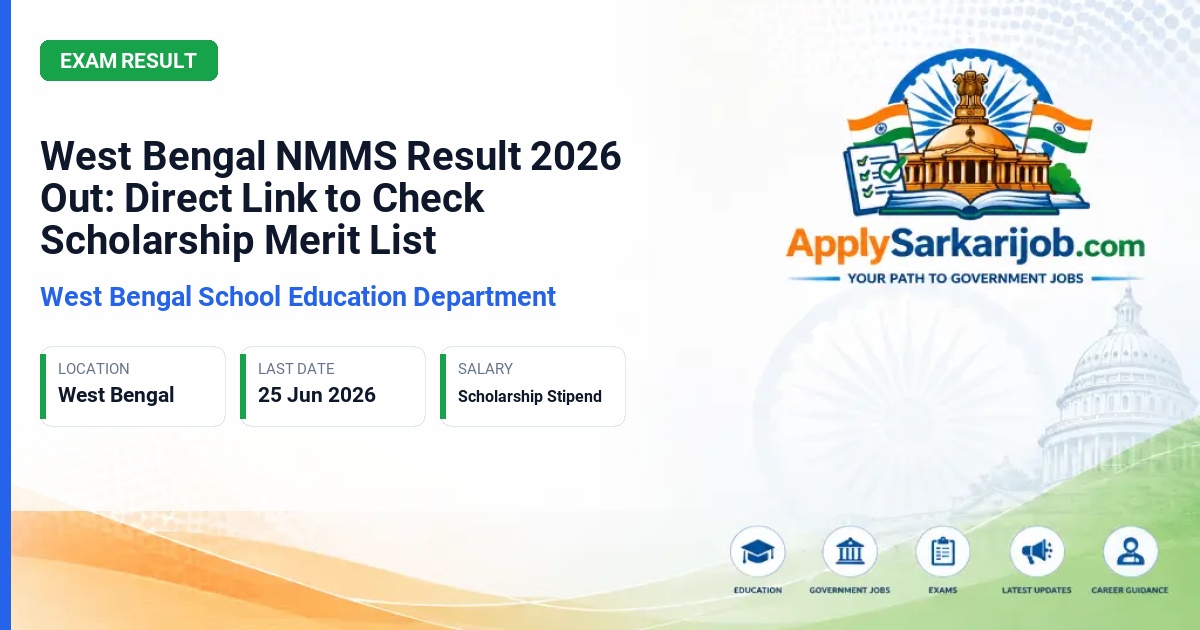 West Bengal School Education Department - National Means Merit Scholarship (NMMS) Official Notification Poster & Schedule