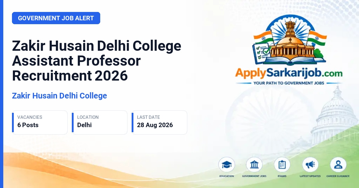 Zakir Husain Delhi College - Assistant Professor Official Notification Poster & Schedule