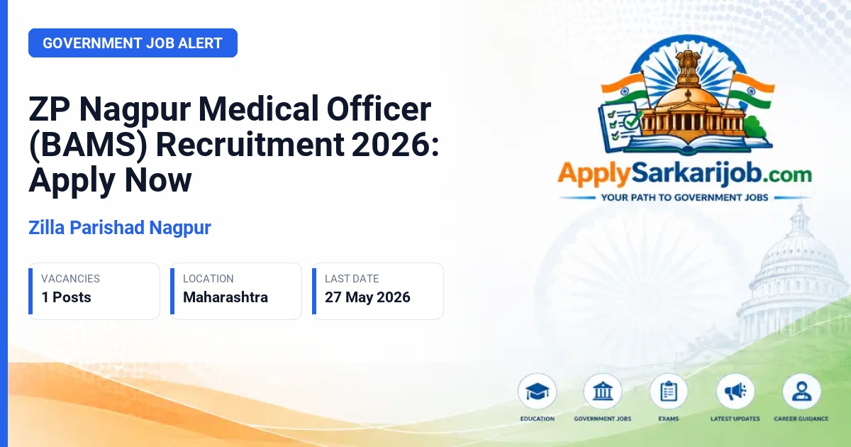 Zilla Parishad Nagpur - Medical Officer (BAMS) Official Notification Poster & Schedule