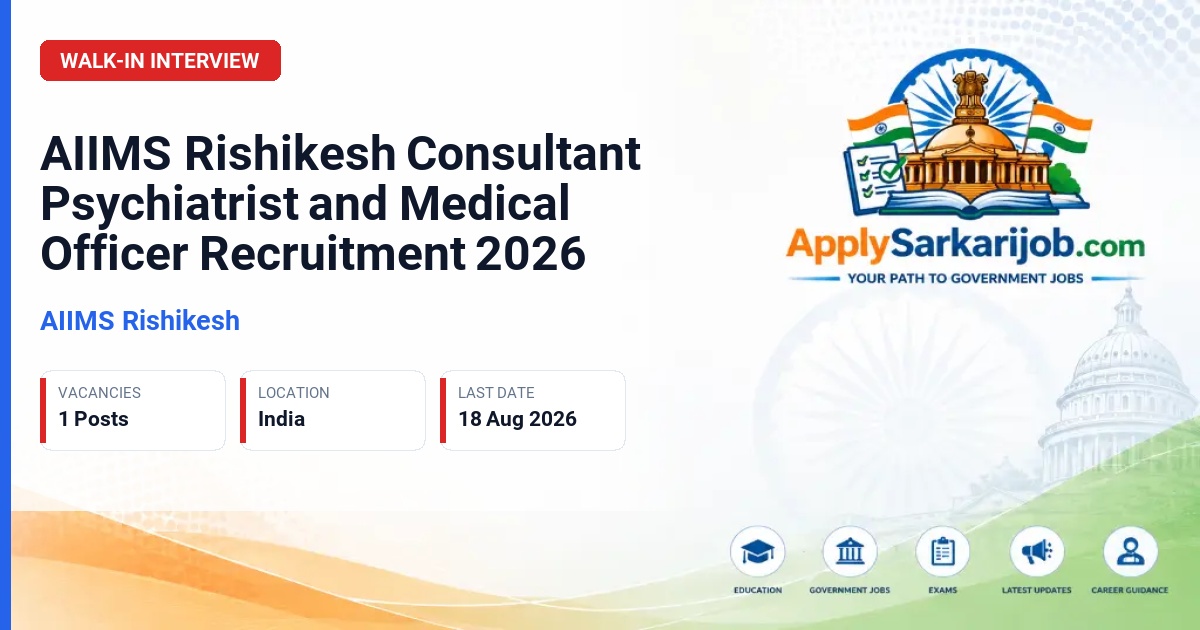 AIIMS Rishikesh - Consultant Psychiatrist OR Medical Officer Official Notification Poster & Schedule