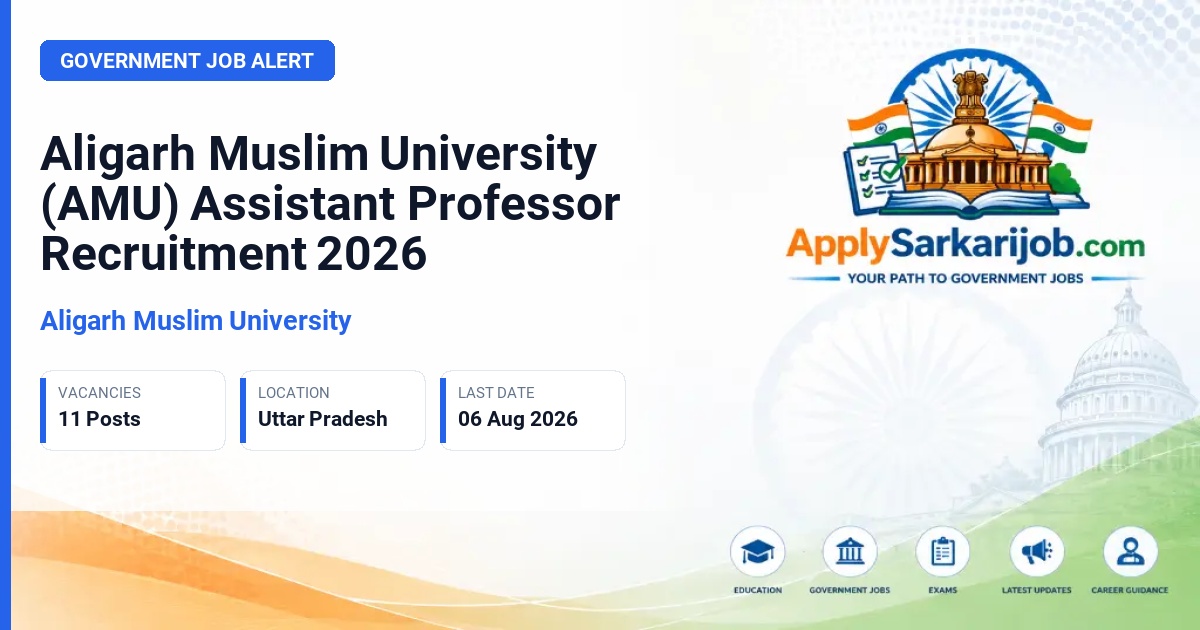 Aligarh Muslim University - Assistant Professor Official Notification Poster & Schedule