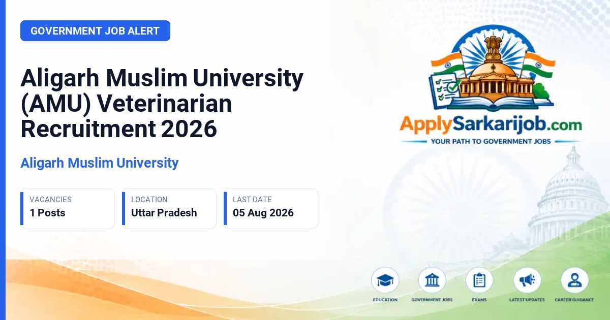 Aligarh Muslim University - Veterinarian Official Notification Poster & Schedule