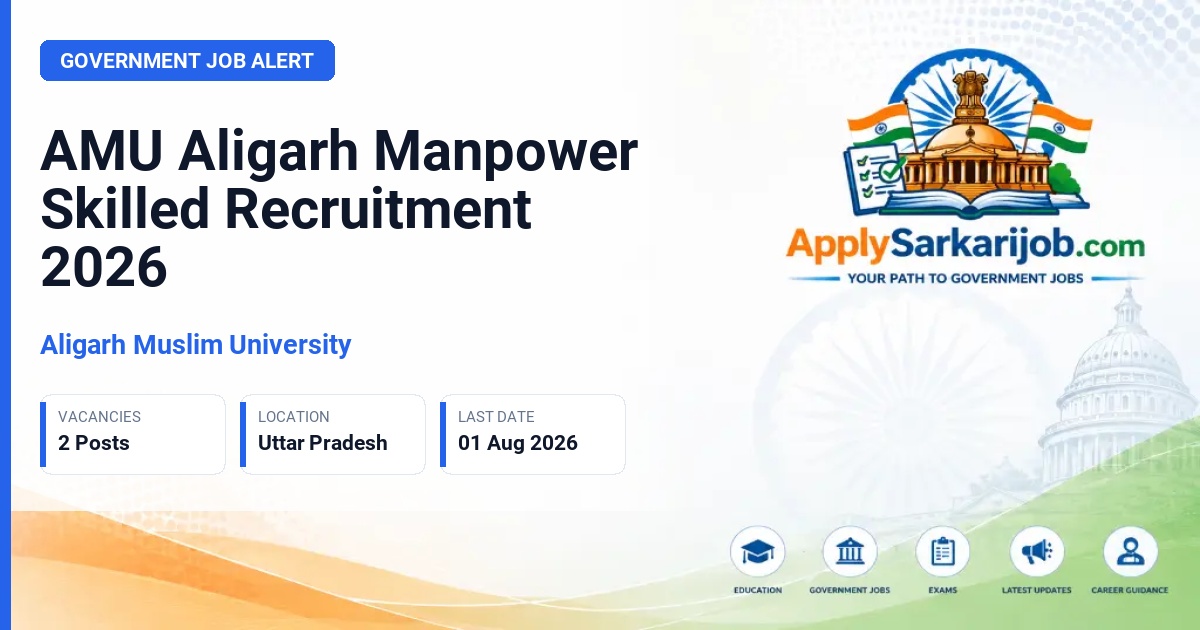 Aligarh Muslim University - Manpower (Skilled) Official Notification Poster & Schedule