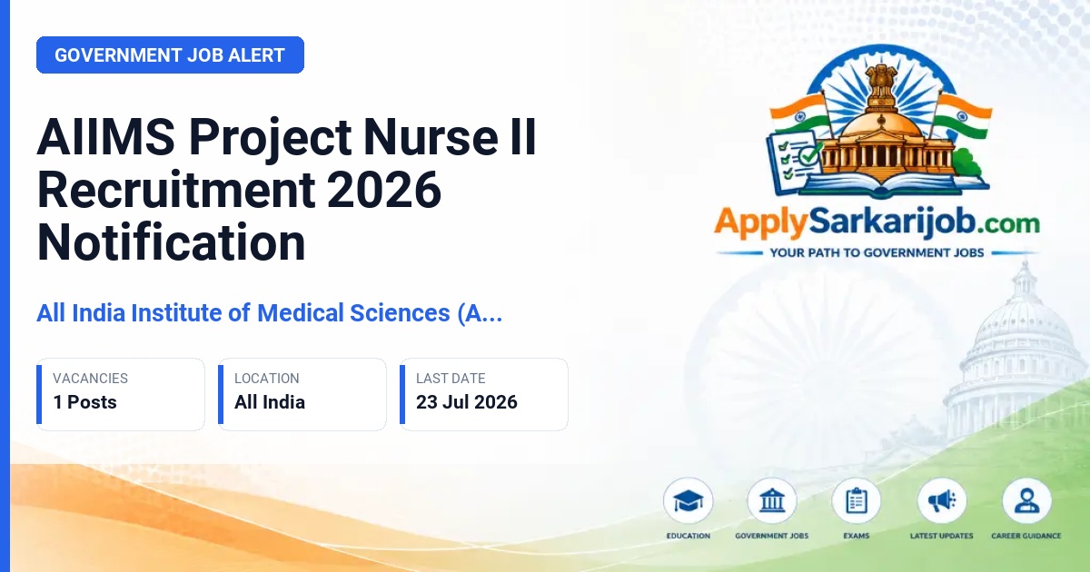 All India Institute of Medical Sciences (AIIMS) - Project Nurse II Official Notification Poster & Schedule