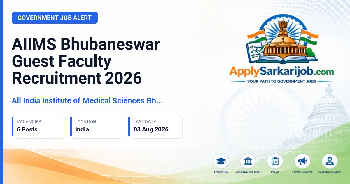 All India Institute of Medical Sciences Bhubaneswar - Guest Faculty Official Notification Poster & Schedule