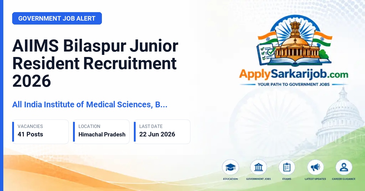 All India Institute of Medical Sciences, Bilaspur - Junior Resident (Non-Academic) Official Notification Poster & Schedule