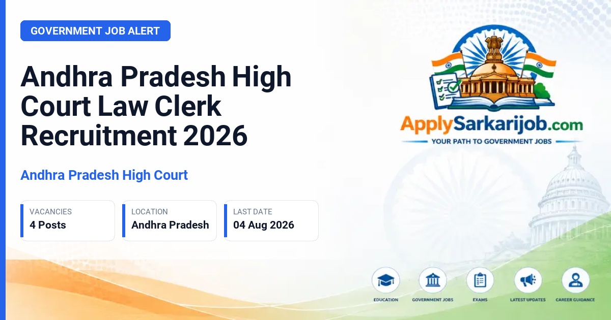 Andhra Pradesh High Court - Law Clerk Official Notification Poster & Schedule