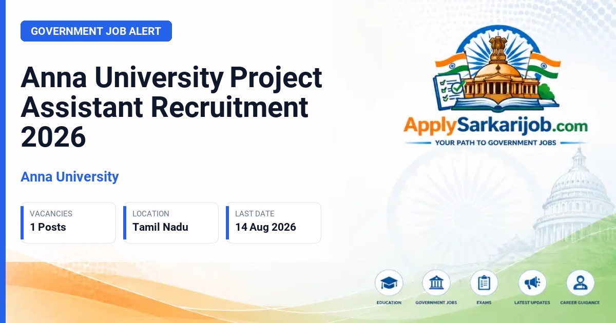Anna University - Project Assistant Official Notification Poster & Schedule