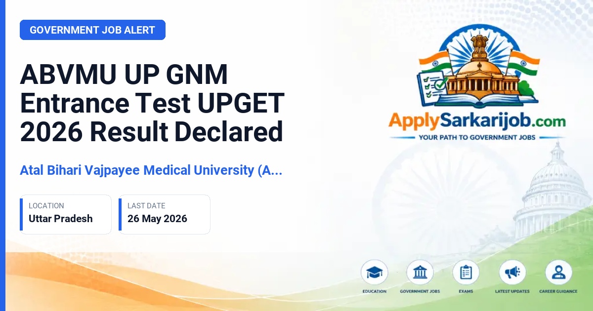Atal Bihari Vajpayee Medical University (ABVMU) - GNM (General Nursing and Midwifery) Admission Official Notification Poster & Schedule