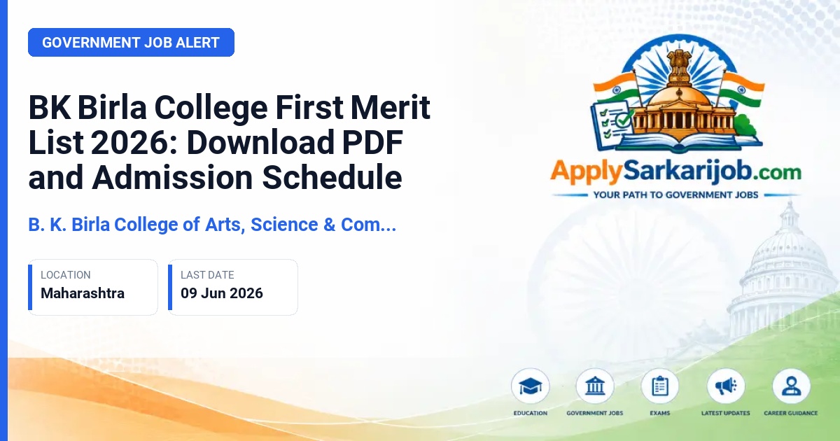 B. K. Birla College of Arts, Science & Commerce (Autonomous), Kalyan - Undergraduate Admissions 2026-27 Official Notification Poster & Schedule