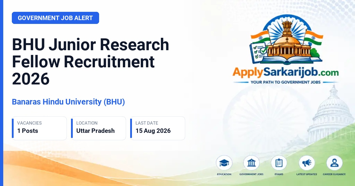 Banaras Hindu University (BHU) - Junior Research Fellow Official Notification Poster & Schedule