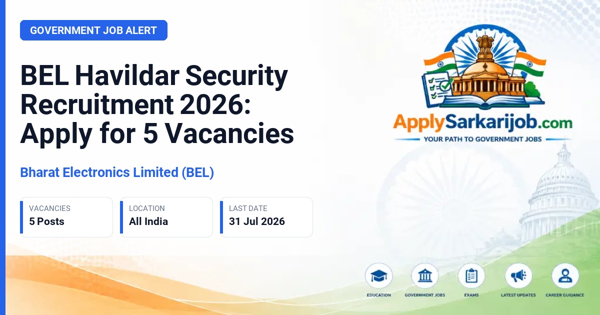 Bharat Electronics Limited (BEL) - Havildar (Security) Official Notification Poster & Schedule