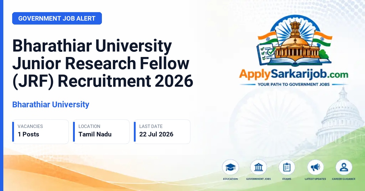 Bharathiar University - Junior Research Fellow (JRF) Official Notification Poster & Schedule