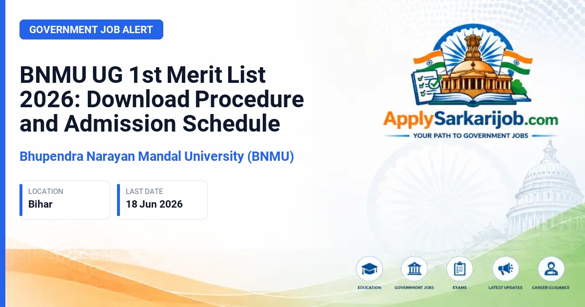 Bhupendra Narayan Mandal University (BNMU) - Undergraduate (UG) Admission 2026-30 Official Notification Poster & Schedule