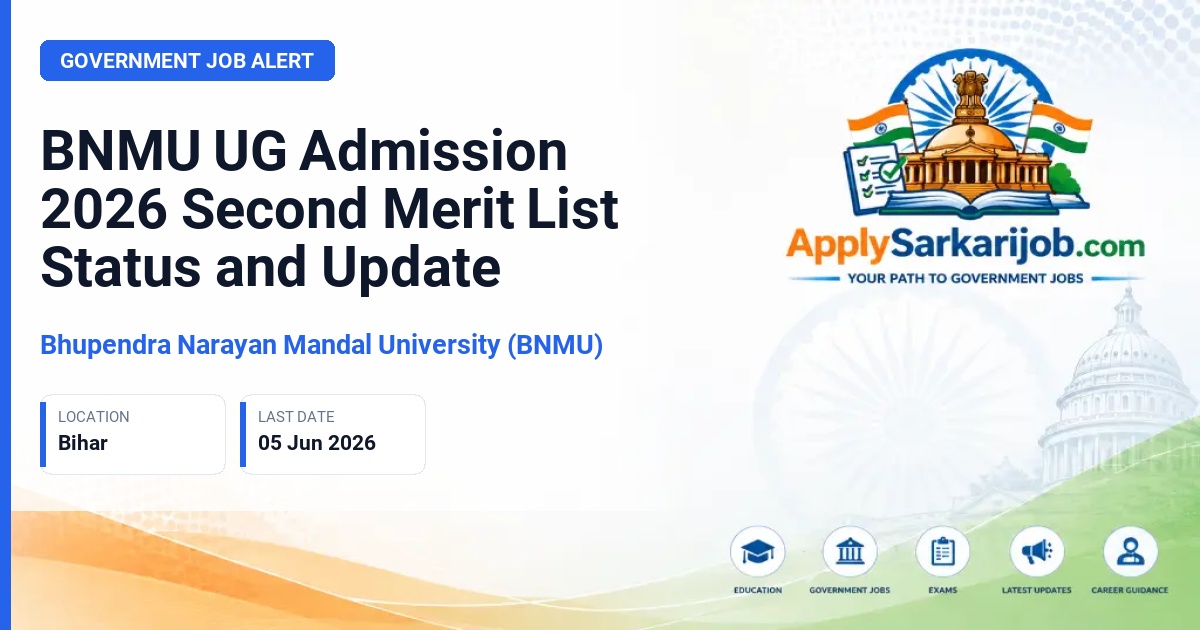 Bhupendra Narayan Mandal University (BNMU) - UG Admission 2026-30 Official Notification Poster & Schedule