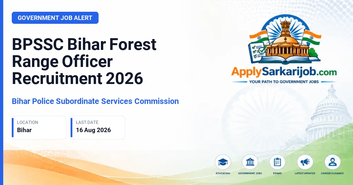 Bihar Police Subordinate Services Commission - Forest Range Officer Official Notification Poster & Schedule