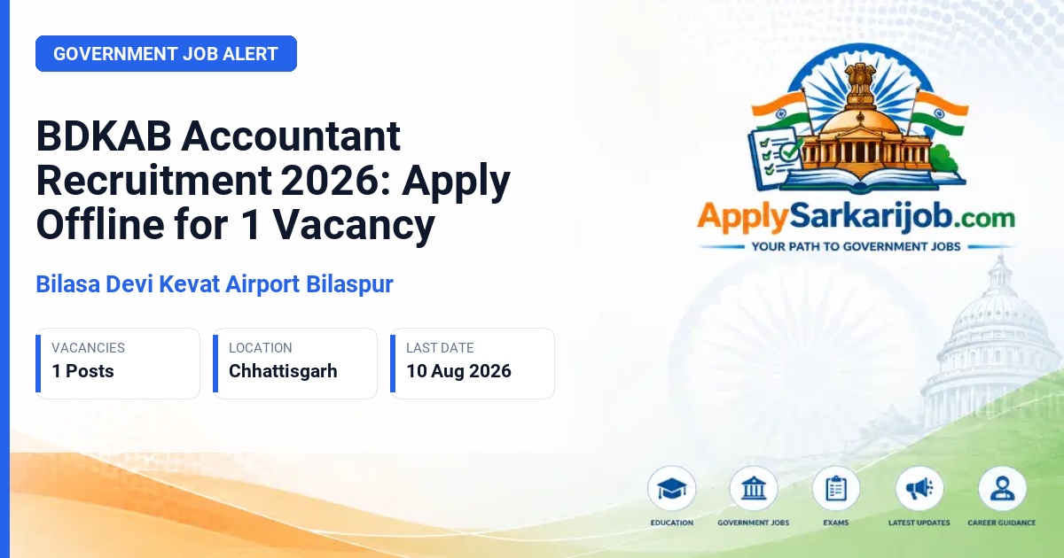 Bilasa Devi Kevat Airport Bilaspur - Accountant Official Notification Poster & Schedule