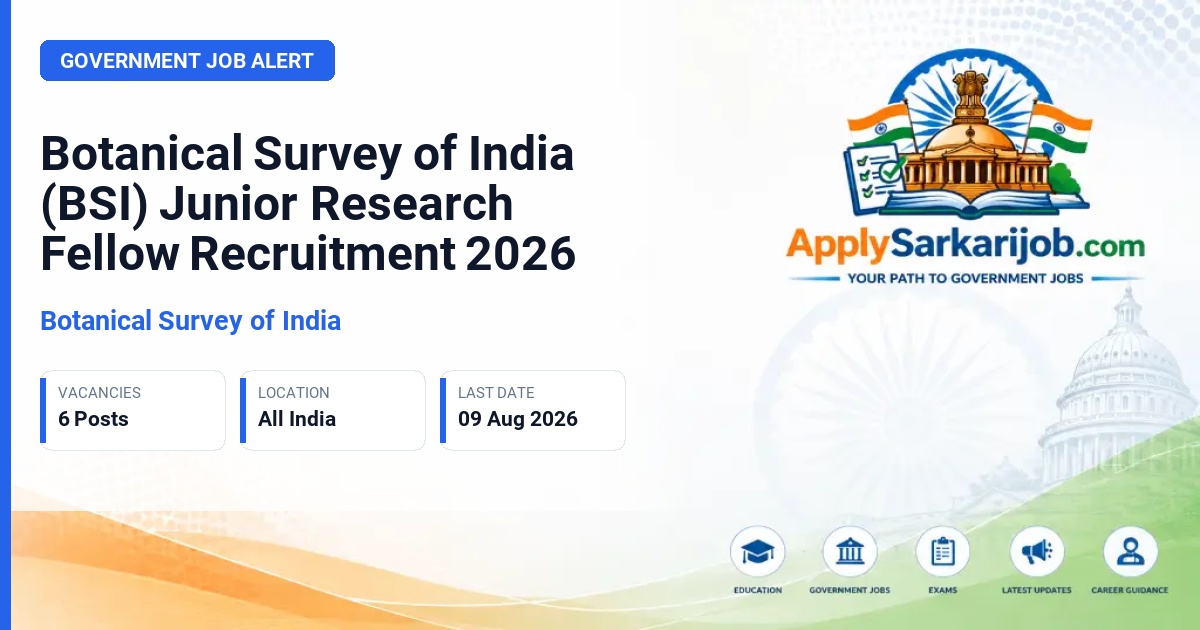 Botanical Survey of India - Junior Research Fellow Official Notification Poster & Schedule