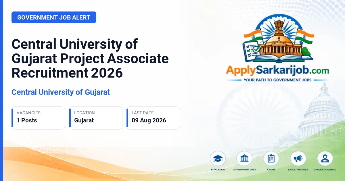 Central University of Gujarat - Project Associate Official Notification Poster & Schedule