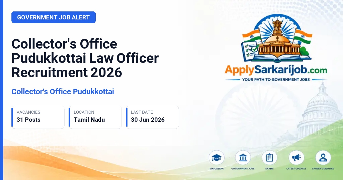 Collector's Office Pudukkottai - Law Officer Official Notification Poster & Schedule