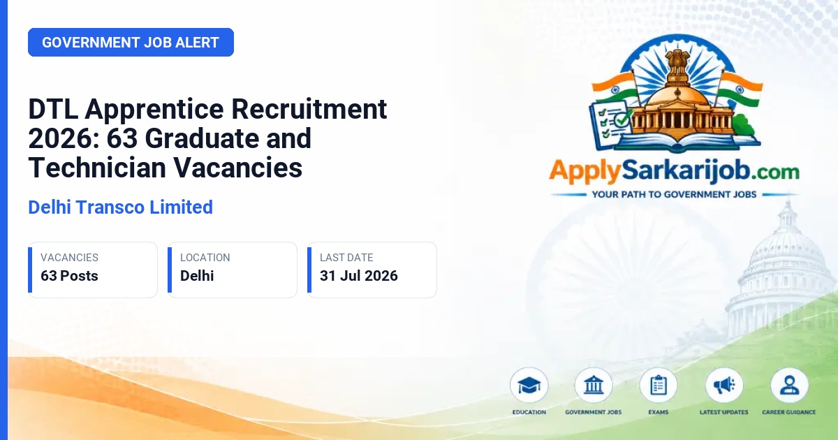 Delhi Transco Limited - Graduate and Technician Apprentice Official Notification Poster & Schedule