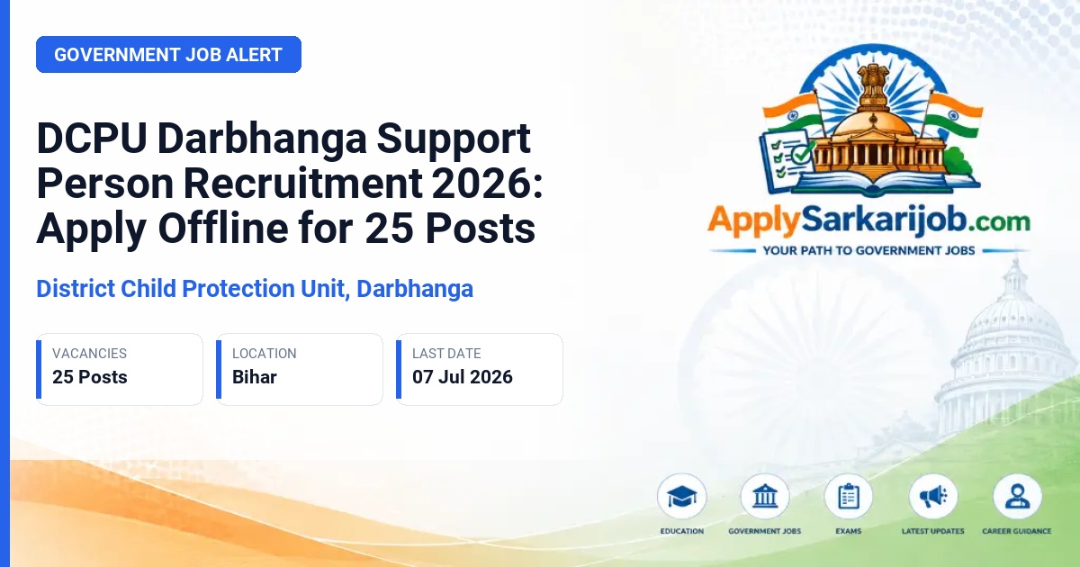 District Child Protection Unit, Darbhanga - Support Person Official Notification Poster & Schedule