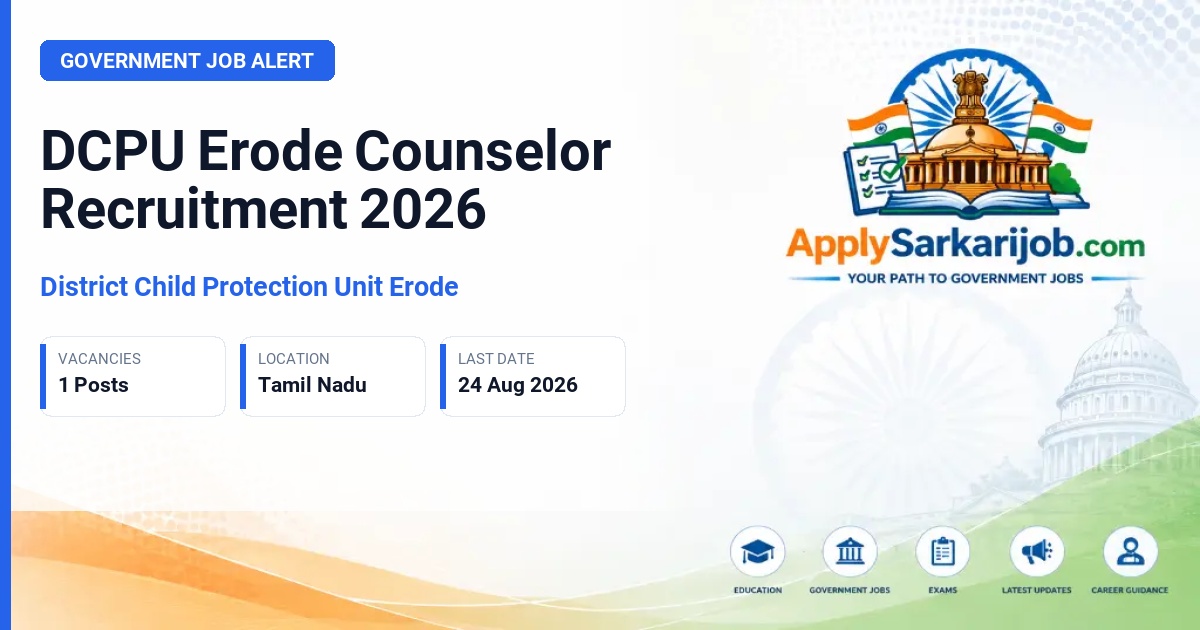 District Child Protection Unit Erode - Counselor Official Notification Poster & Schedule