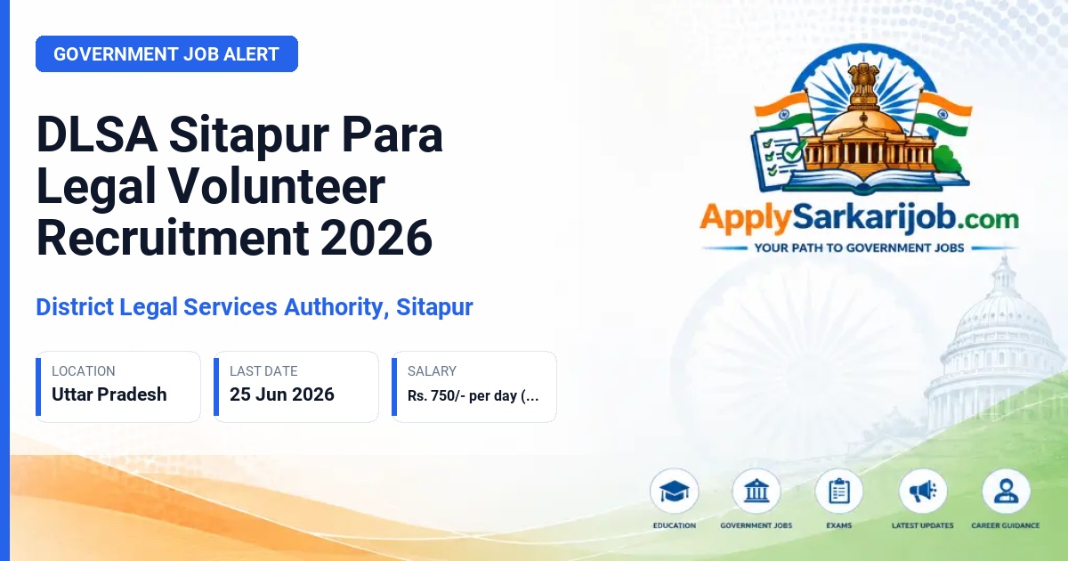 District Legal Services Authority, Sitapur - Para Legal Volunteer Official Notification Poster & Schedule