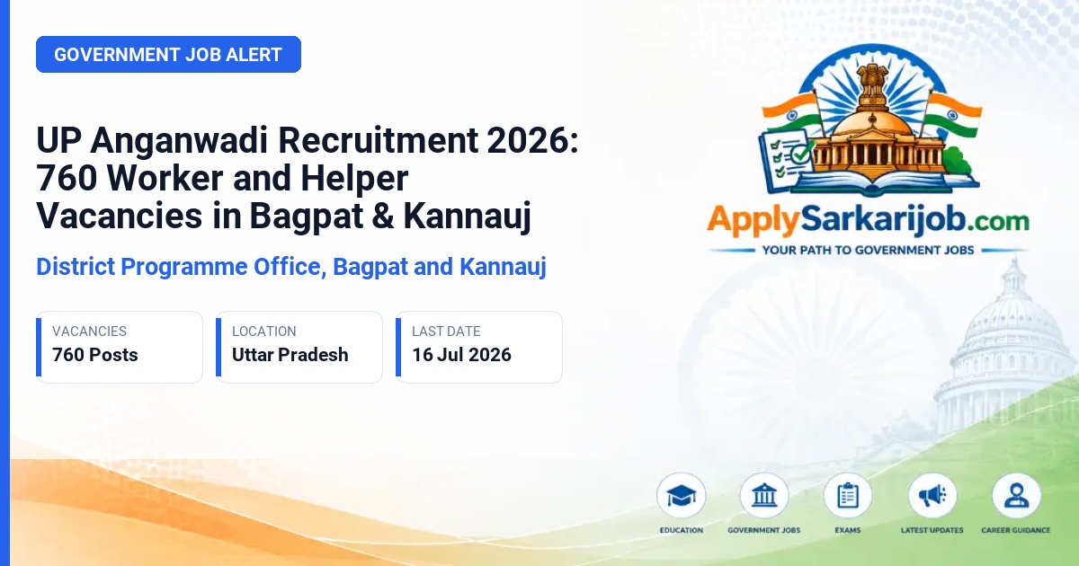 District Programme Office, Bagpat and Kannauj - Anganwadi Worker and Helper Official Notification Poster & Schedule