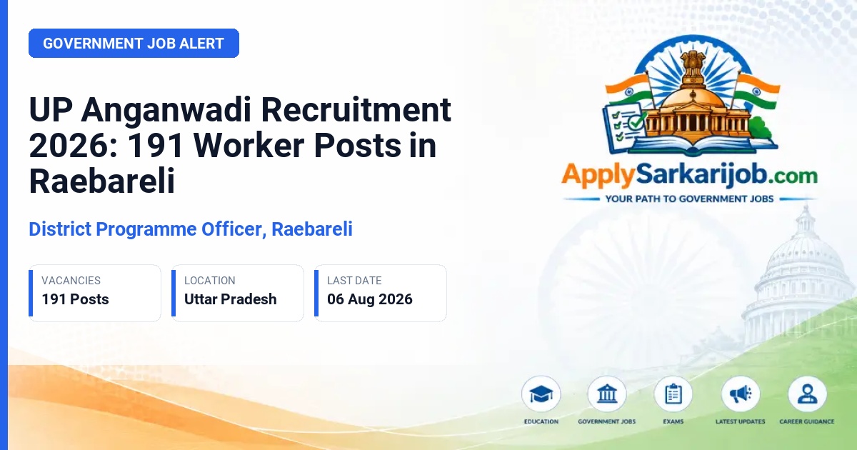District Programme Officer, Raebareli - Anganwadi Karyakartri Official Notification Poster & Schedule