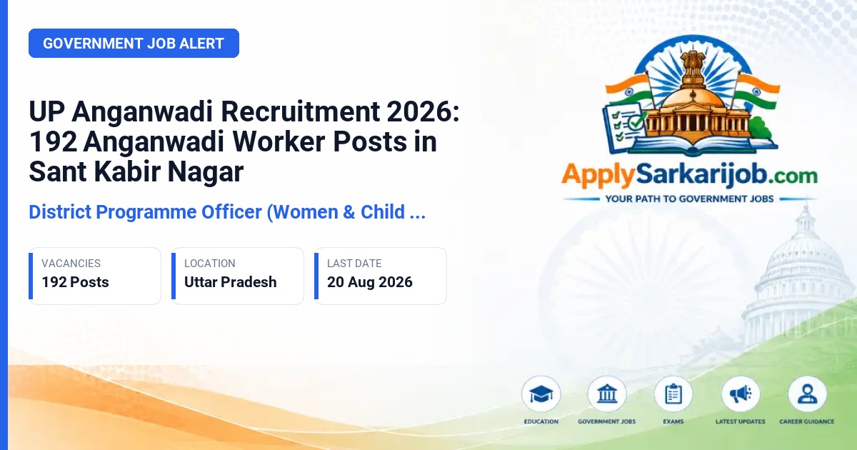 District Programme Officer (Women & Child Development) Sant Kabir Nagar - Anganwadi Karyakatri Official Notification Poster & Schedule