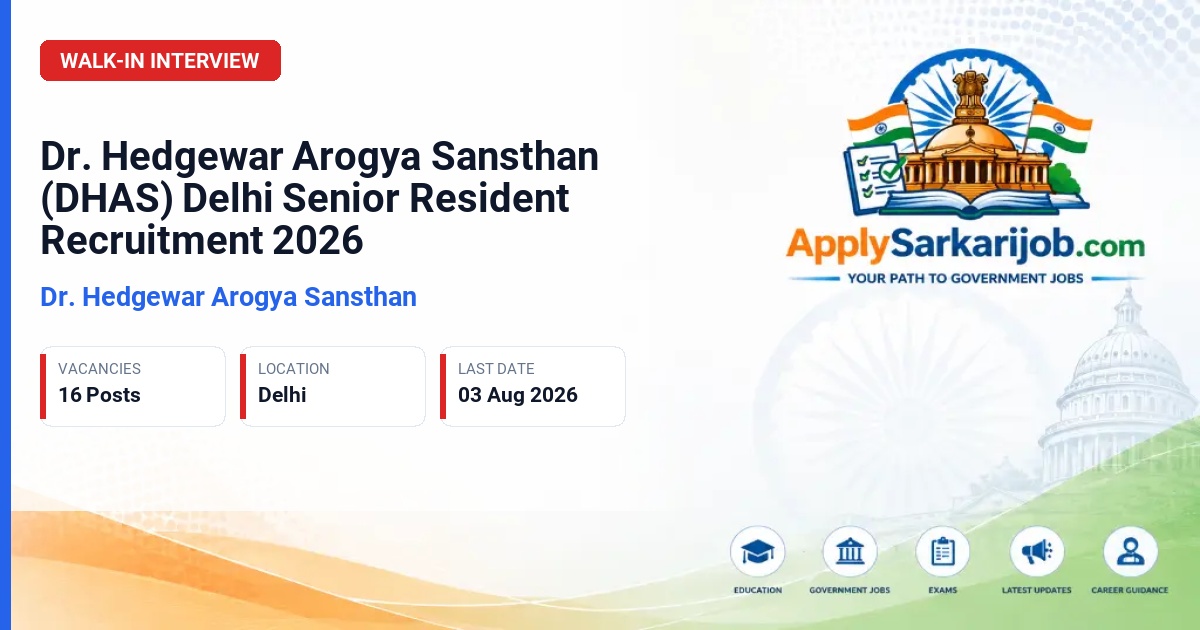 Dr. Hedgewar Arogya Sansthan - Senior Resident Official Notification Poster & Schedule